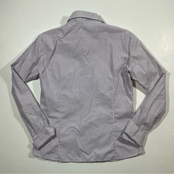 Lacoste Purple White Stripe Button Down Top - Picture 2 of 6